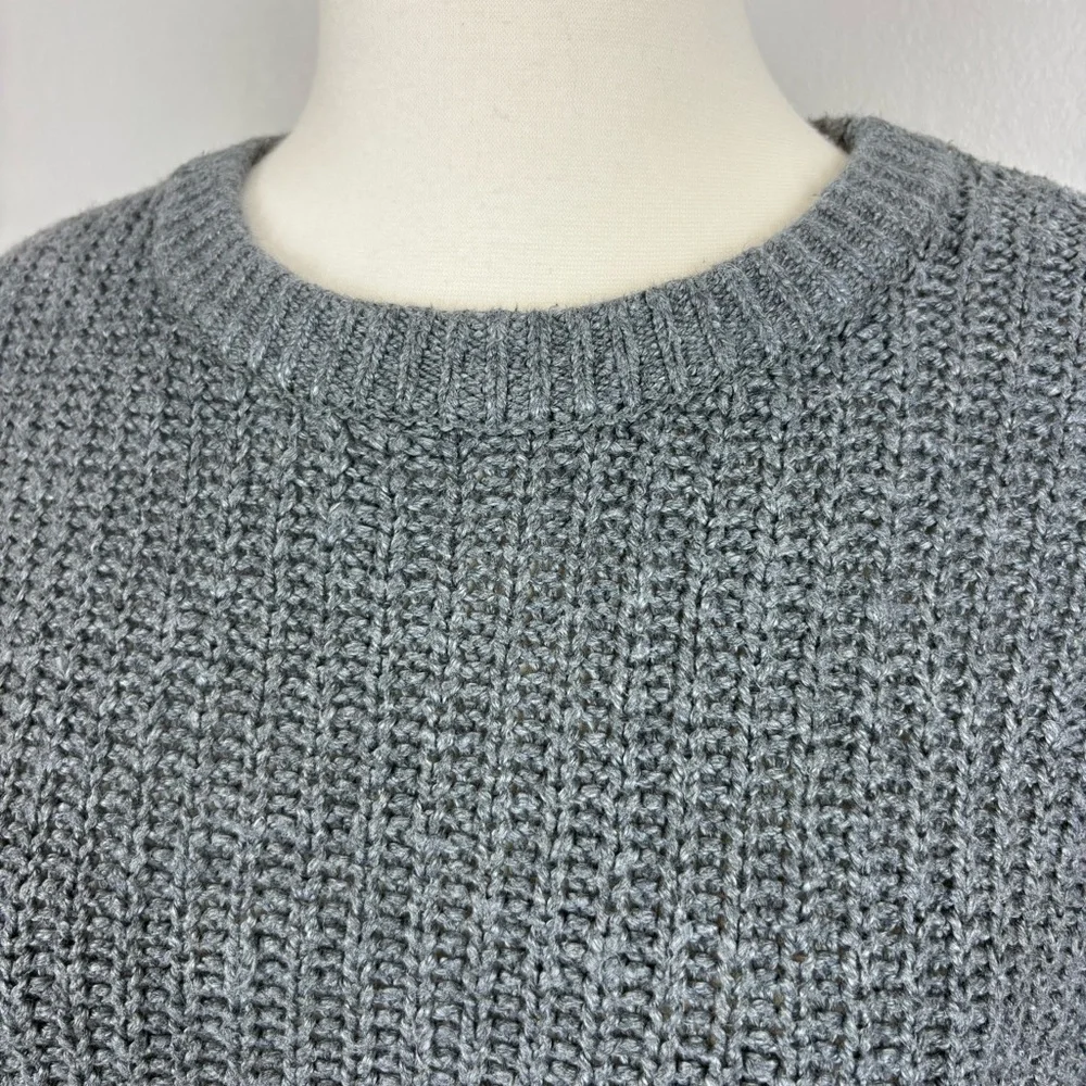 Abercrombie & Fitch Chunky Gray Pullover Sweater‎ Size L Fisherman Grunge Knit